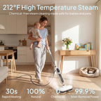 Mop parowy 12 w 1 z odłączaną ręczną myjką, zbiornik 500 ml, przewód 5 m, do podłóg drewnianych, płytek, fug i mebli